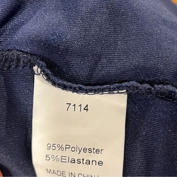 Elegant Navy Velvet long sleeve long pants Jumpsuit size large - Picture 12 of 15